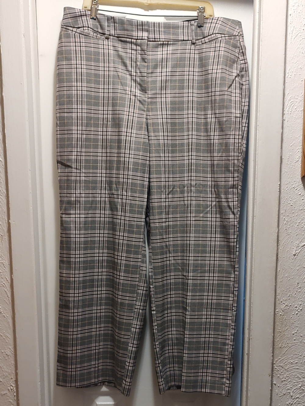 Lane Bryant Gray Plaid Wide-Leg Pants